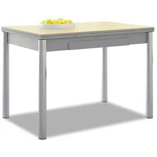 ASTIMESA Glas-Küchentisch, Metall, Beige, 90 x 50 cm