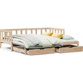 vidaXL Tagesbett Ausziehbar mit Schubladen ohne Matratze 80x200 cm - Braun