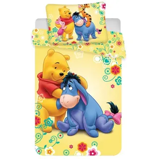 Jerry Fabrics Disney Winnie Puuh Babybett-Set, Baumwolle, Mehrfarbig, Größe 40x60 + 100x135 cm