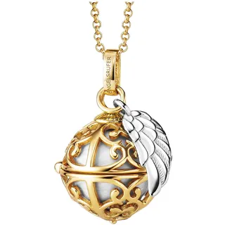Engelsrufer Damen Halskette aus Sterling Silber mit Klangkugel Anhänger Gold in der Größe XS mit perlmutt Klangkugel, Karabinerverschluss, nickelfrei, Größe: 45+5 cm, ERN-ER23-20-XS-G