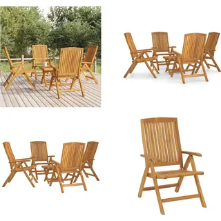 vidaXL 5 tlg. Garten Lounge Set Massivholz Teak - Garten Lounge Set - Garten Lounge Sets - Lounge Set - Gartenmöbel Set - Braun