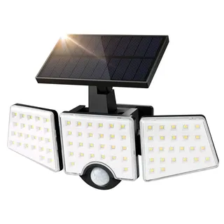 Lepro Außenleuchte Solar schwarz IP65 mit Bewegungsmelder 1000 Lumen 6W