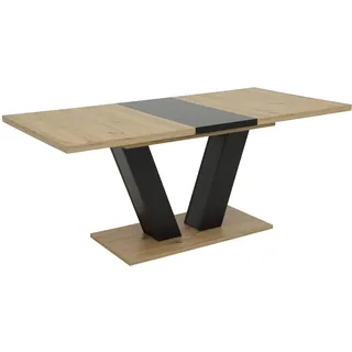 Hela Esstisch Hamm, schwarz Artisan Eiche mit Bodenplatte -