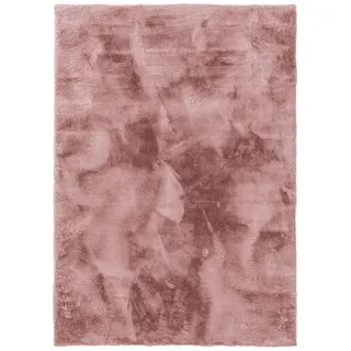 Kunstloft Kunstfell-Teppich Dave Rosa 160x230 cm , Pink , Textil , Beton Optik , Rechteckig , 160x1 cm , Gots , waschbar , Teppiche und Böden, Teppiche