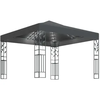 vidaXL Pavillon mit LED-Lichterkette 3 x 3 m anthrazit