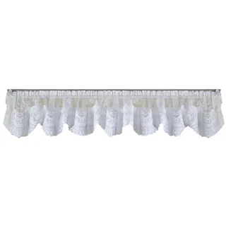 Querbehang WECKBRODT "Siena" Gr. 2, weiß, B:175cm H:32cm, Jacquard, Polyester, Gardinen, Querbehang, Jacquard, strukturiert, halbtransparent, Bordüre,Kante, Gardine, Store