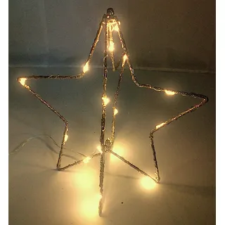 Buri LED-Weihnachtsstern 25cm gold glitzernd Adventsstern Leuchtstern Drahtstern Deko