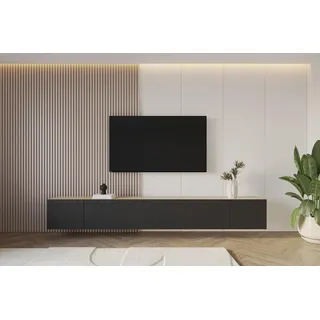 altdecor ELIO-W TV-Lowboard 300 x 40 x 40 cm Braun/Schwarz Holz/MDF/Holzwerkstoff