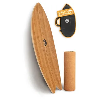 Jucker Hawaii Balance Board Ocean Rocker Bamboo inkl. Korkrolle | Bambus Balance Board mit einmaligem Rocker Shape