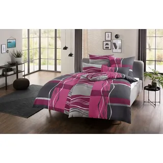 MY HOME Bettwäsche »Kelian« 2 tlg. in verschiedenen Qualitäten, gemusterte Bettwäsche, lila