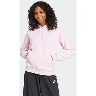 Kapuzensweatshirt ADIDAS SPORTSWEAR "ESSENTIALS SMALL LOGO FEEL COZY HOODIE", Damen, Gr. M, pink (clear pink, weiß), Obermaterial: 70% Baumwolle, 30% Polyester, angesetztes Bündchen, Sweatshirts Kapuzensweatshirt