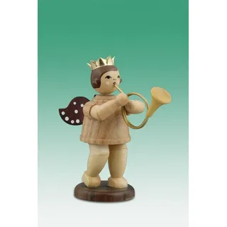 Holzengel Weihnachtsengel engel mit engl. Horn mit Krone / natur Höhe 6,5 cm NEU