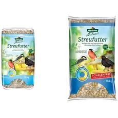 Dehner Natura Wildvogelfutter, Streufutter, 20 kg & Natura Wildvogelfutter, schalenfreies Streufutter, 10 kg