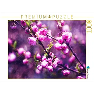 CALVENDO Puzzle Mandelblüten Vintage Style 1000 Teile Puzzle quer | Lege-Größe cm Foto-Puzzle für glückliche Stunden