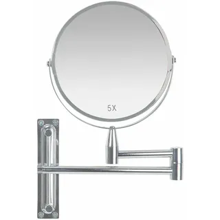 Andrea House Ausziehbarer Vergrößerungsspiegel aus verchromtem Metall (39 x 3 x 26,5 cm) - Silber