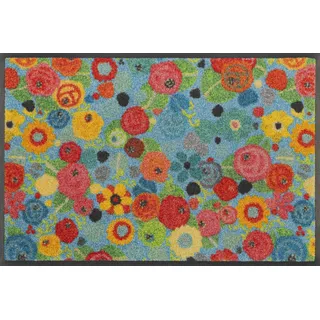 Wash+Dry Fußmatte, Flower Power 40x60cm, innen und außen, waschbar, bunt