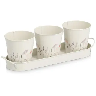 Zeller Pflanztopf-Set 10,5 x 11 x 37 cm Weiß