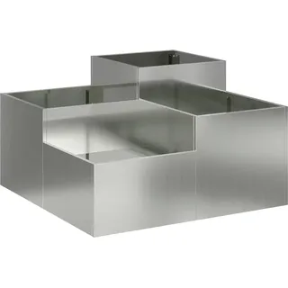 Gartenblumentopf Silber 100 x 100 x 48 cm Verzinkter Stahl - Silber