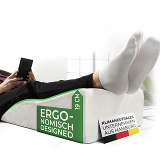 Ergonomisches Venenkissen zum Beine hochlagern - Beinauflage - Beinhochlagerungskissen - Keilkissen Stützkissen für die Knie ideal als Lymphkissen und Venenkeil