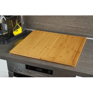 HeRo24 Herd Abdeckplatte 2er Set aus Bambus – Schneidbrett & Kochfeldabdeckung 50×28 cm – Universal Arbeitsflächenerweiterung, Messerschonend, Hygienisch & Robust.