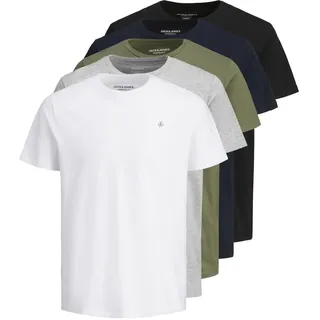 JACK & JONES Jxj Kurzarm-T-Shirt 5 Einheiten White / Detail Packed W All Colors XL