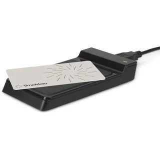 Timemoto RF-150 RFID-Lesegerät, kompatibel mit TimeMoto RFID-Ausweisen und -Schlüsselanhängern, kompakt, tragbar, 125 kHz Frequenz, einfacher PC-Anschluss