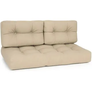 Beautissu ECO Style Palettenkissen Sitz 120x80x15cm Natur + Rücken 2tlg
