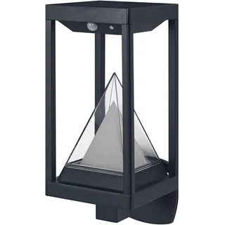 Osram SMART+ Outdoor Bluetooth Solar-Wandleuchte, mit warmweißem (3000K) und Farblicht, ohne Strom nutzbar, bis 2,5 Stunden Brenndauer bei 100% Licht, wiederaufladbar mit USB-C Kabel, IP44, Sensor