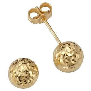 Paar Ohrstecker FIRETTI "Schmuck Geschenk Gold 375 Ohrschmuck rund diamantiert" Gr. 6, gold (goldfarben), Ohrringe, Damen, 6, Gelbgold 375, Paar Ohrstecker