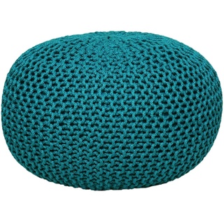 kreatives Wohnen Pouf Sitzpouf Strickhocker Strickpuff Ø 55 cm Innen & Außen waschbar Brillante Farben! türkis - Navigate Premium