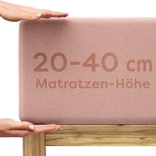 Wolkenfeld Spannbettlaken Jersey 140 x 200 - 160 x 200 cm rosa