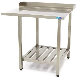 Maxima Gastro Geschirrspültisch - 90 x 75 cm - rechts - mit Backsplash und Lagerregal