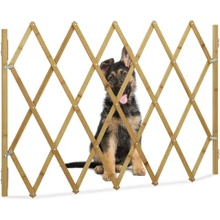 Relaxdays Hundeabsperrgitter Ausziehbar Braun 116,5 cm