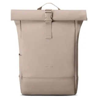 Johnny Urban Rucksack Damen Beige - Harvey Medium - Rolltop Mit Laptopfach für Uni Business City - 15L - Matte PU Beschichtung - Wasserabweisend