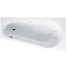 RIHO Delta Eck-Badewanne, Version links, mit Flow-System, 1-Sitzer, weiß, B06, Ausführung: 150x80x48cm, Nutzinhalt: 110 Liter