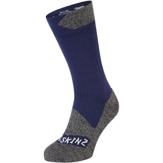 SEALSKINZ Raynham Allwetter-Socken, wasserdicht, halbhoch, blau-graumeliert, Größe L