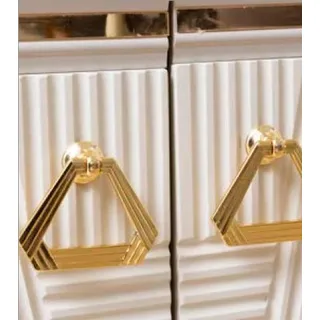 Kommode mit Spiegel Konsole Möbel Kommoden Schrank Design Luxus Sideboard Neu - Weiß