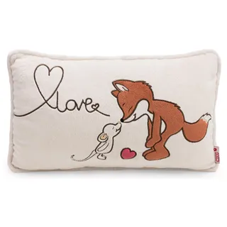 NICI Kissen Love Fuchs Miro & Maus Mira 43x25cm - Weiches Plüsch-Dekokissen, liebevolle Wohnaccessoire für Kinderzimmer, Sofa & Bett, süße Geschenkidee für Kinder & Fans | 63364