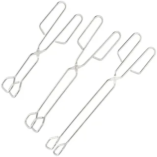 Relaxdays Grillzange 3er Set 24, 30 & 38 cm Edelstahl silber