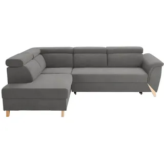 Stylife Ecksofa , Graubraun , Holz , Buche , vollmassiv , Ottomane links, L-Form , 265x200 cm , Stoffauswahl, seitenverkehrt erhältlich, Rücken echt , Wohnzimmer, Sofas & Couches, Wohnlandschaften, Ecksofas