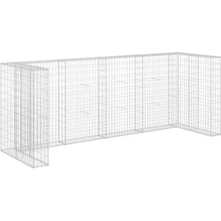 vidaXL Gabionenwand für Mülltonnen Verzinkter Stahl 320×100×120 cm - Silber