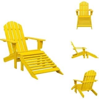 vidaXL Adirondack-Gartenstuhl mit Fußstütze Massivholz Tanne Gelb - Gartenstühle - Gelb