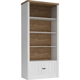 Schrank Wandschrank Holz Möbel Handarbeit Bücherregal Bücherwand Holzregal Regal - Weiß