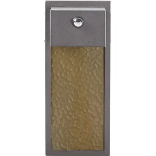 BELIANI LED-Wandleuchte für den Außenbereich Grau Eisen Glas 40 cm Außenlampe Warmweißes Licht Bewegungssensor Retro Design - Grau