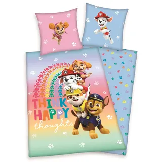 Kinder Baumwollbettwäsche 80x80 135x200 PAW PATROL HERDING - Bunt
