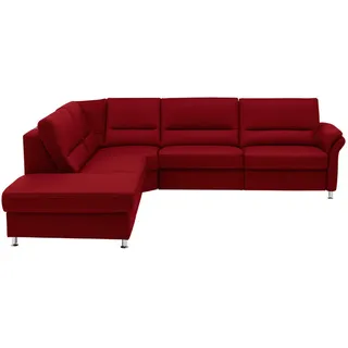 Beldomo Premium Ecksofa , Rot , Metall , Echtleder , Rindleder , Ottomane links, L-Form , 288x249 cm , Goldenes M , erweiterbar, Typenauswahl, Bettkasten erhältlich, Fußauswahl, Lederauswahl, Stoffauswahl, planbar, seitenverkehrt erhältlich, einzeln ausziehbar, Bettfunktion erhältlich, Hocker erhältlich, Rückenfutter, individuell planbar, Armteil rechts , Wohnzimmer, Sofas & Couches, Wohnlandschaften, Ecksofas
