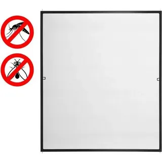 Fliegengitter Insektenschutz Fenster 100 x 120 cm Mückenschutz Alu Anthrazit - Grau, Schwarz