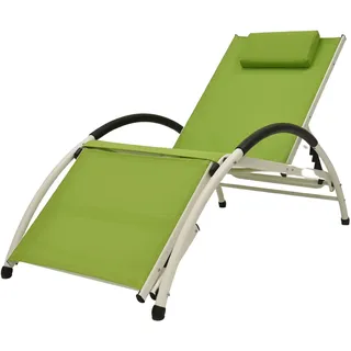 Vivere DKDSUN-GA Dockside Sun Lounger, Aluminium, Green Apple, 170 x 67 x 84 cm