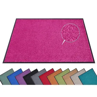 HANSE HOME Fußmatte (S-XXL) 60x180cm – 12 Farben – Fussmatte Outdoor Schmutzfangmatte Türmatte Waschbar & Wetterfest rutschfest für Eingangsbereich & Außenbereich – Himbeerrot
