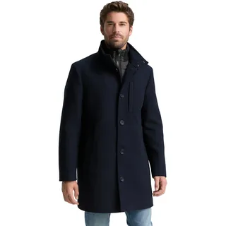 TOM TAILOR Herren 2-in-1 Wollmantel mit Abnehmbarer Innenjacke